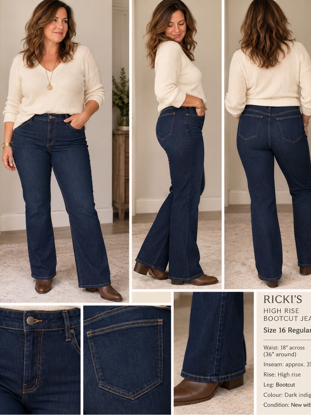 Ricki's Dark Indigo Bootcut High-Rise Jeans for Women
